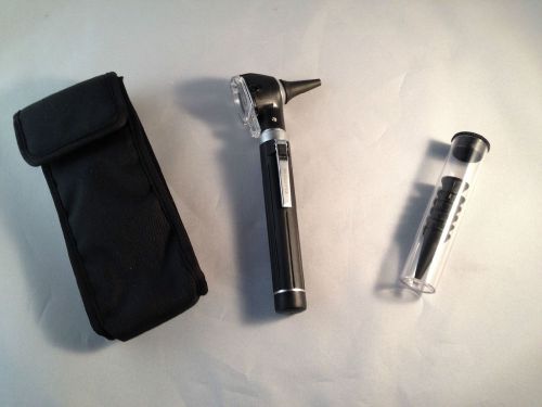 Pocket Otoscope, 2.5V LED, black, Fiber optic w/soft case