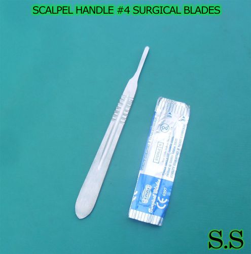 NEW SCALPEL HANDLE #4 +20 STERILE SURGICAL BLADES #24 SURGICAL INSTRUMENTS