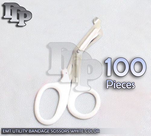 100 EMT EMS Trauma Shears Utility Scissors 7.25&#034;, White