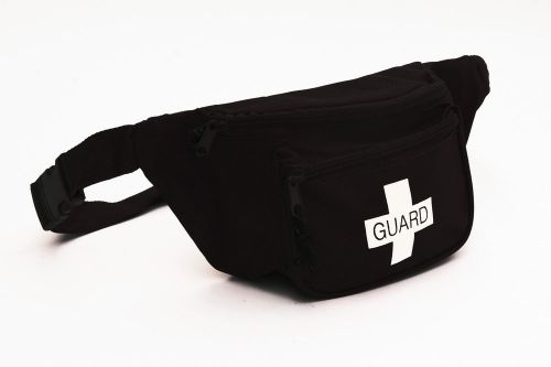 Black fanny pack tear-resistant nylon adjustable waist strap 3 pockets guard for sale
