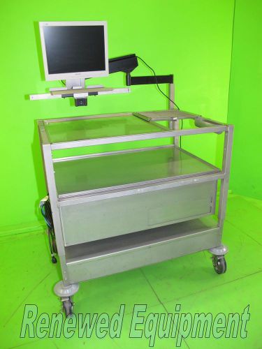 Custom mobile stainless steel procedure cart scanner module work cart #6 for sale