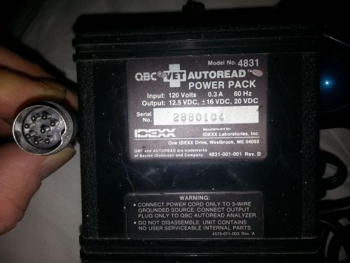 IDEXX QBC Vet Autoread Power Pack Supply 4831-001-001 Rev B model 4831