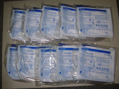 LOT OF 10 AMSINO AS332 URINARY DRAINAGE BAGS 2000ml