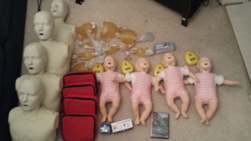 Cpr adult manikin, baby manikin, aed defibrillator, mask, cpr guides &amp; airpumps for sale