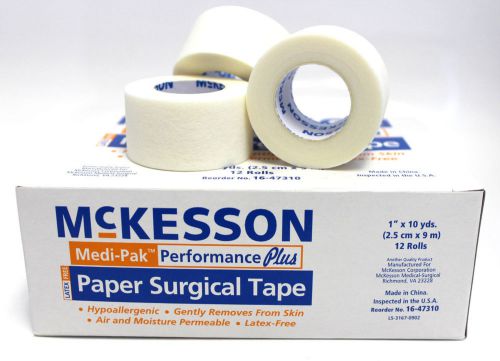 96 box mckesson paper surgical tape 1&#034; x 10 yds medical latex free 1152rolls for sale