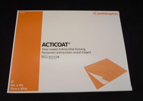 Acticoat 4 x 4 silver coated antimicrobial barrier dressing 12/box for sale