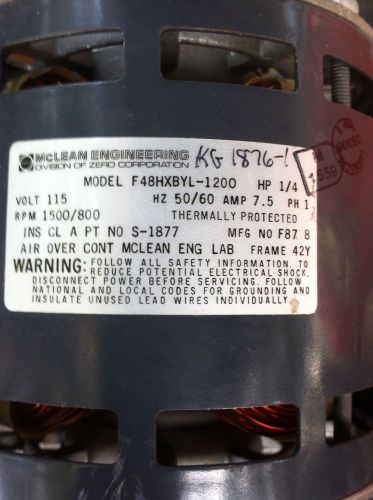New MCLEAN F48HXBYL-1200 1/2 IN 7.5AMP 1/4HP 115V-AC 42Y 1PH ELECTRIC MOTOR