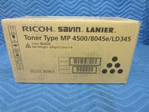 New! Genuine Ricoh Toner Type MP 4500/8045e/LD345 Lot of 4 for MP 3500 4500 5000