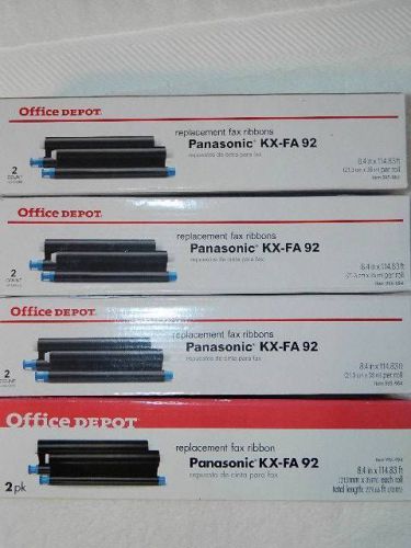8 ROLLS PANASONIC KX-FA92 COMPATIBLE FAX RIBBONS OFFICE DEPOT PRIORITY MAIL C4