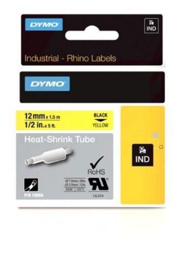 Dymo label, rhino, 1/2 yellow, heat - 18056 industrial labeling tape new for sale