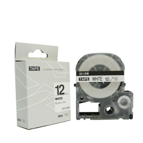 Label Tape SS12KW(LC-4WBN9) black on white 12mm*8m compatible for  Epson LW-500