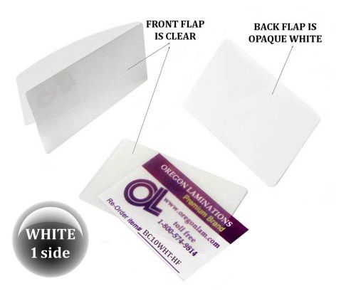 White/clear business card laminating pouches 2-1/4 x 3-3/4 qty 50 by lam-it-all for sale