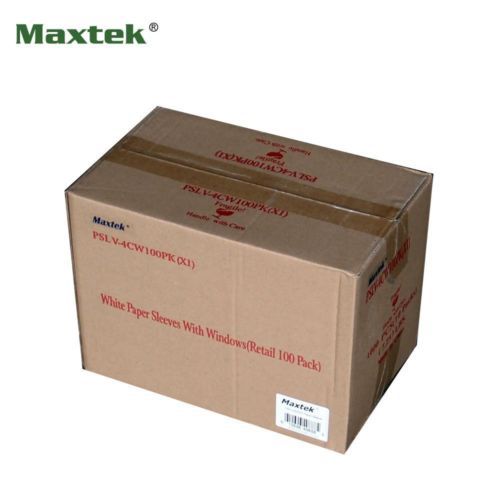 1000 pack maxtek white paper cd dvd sleeves envelope holder with window cut out for sale