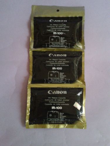 3 Pack Of IR-100 Canon Ink Typewriter Black Non Correctible Ribbon IR100 NEW