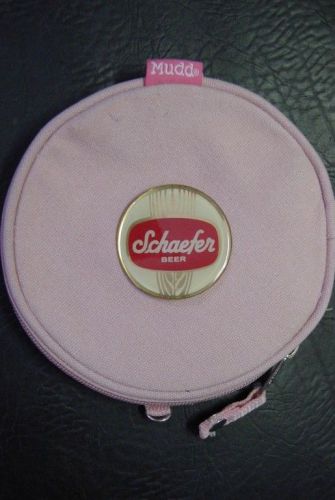 SCHAEFER BEER LOGO MUDD 12 CD PINK DENIM CASE HOLDER NEW