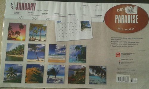 Paradise 2015 Desk Pad  Calendar - 11x17 - NEW  2015
