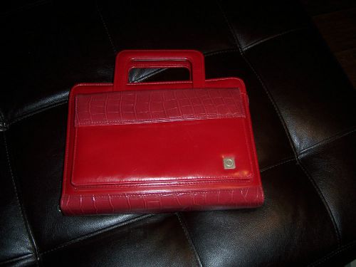 RED Sim. Leather FRANKLIN COVEY Planner/Binder w/ Handles