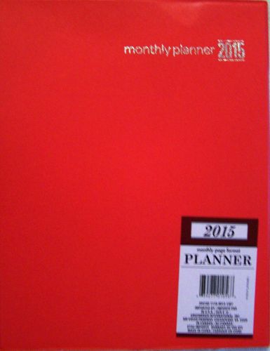 NEW 2015 MONTHLY PLANNER/ORGANIZER RED  8&#034;X10&#034;  FREE SHIPPING!!!