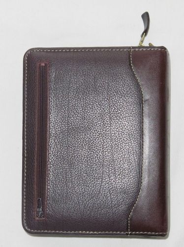 Franklin covey quest plum zip-up binder day organizer verona leather 8.,5 x 6.25 for sale