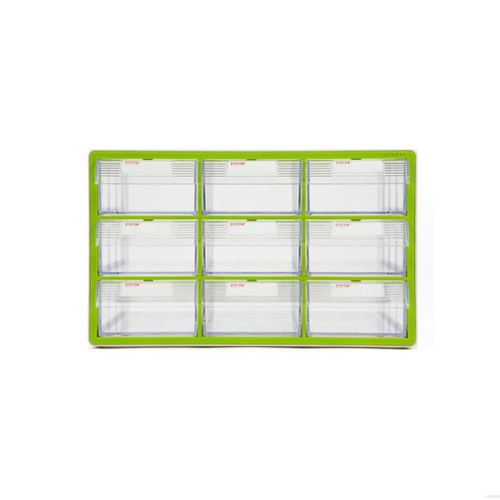 Multi-Box 9 Drawers System Plastic Box Multipurpose Green