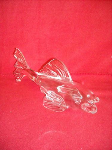 Large Clear Art Glass FISH – Heavy and Detailed (5137)