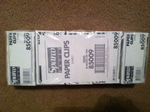 SPARCO SAVER JUMBO PAPER CLIPS 10 BOXES PAK # 85009  100 IN EACH BOX