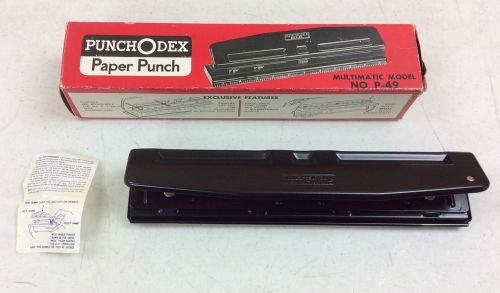 Vintage PunchODex Paper Punch Multimatic Model P-49 w/ Box FREE SHIPPING