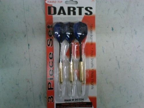 New 3 piece darts set brass barrels poly shafts &amp; flights hard steel tip for sale