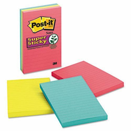 Post-it Super Sticky Pop Notes, 4 x 6, Lined, 3 - 90-Sheet Pads (MMM6603SSUC)