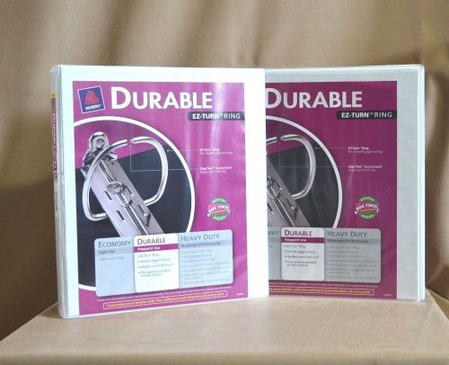 2* Avery Durable EZ-Turn Ring 3 ring binder(1&#034;) White