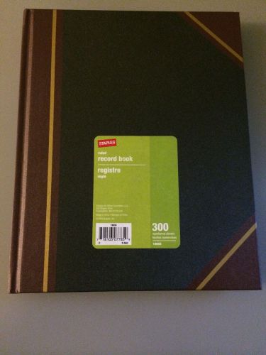 Staples Black Record Book, 10-7/16&#034; x 8-3/8&#034;