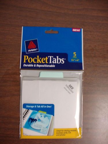 Avery PocketTabs, 5.125 x 6 Inches, CD Size, Transparent, 5 Pack
