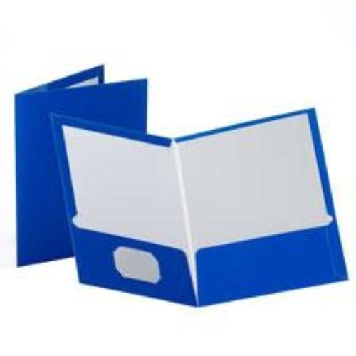 Ampad oxford portfolios laminated 2 pocket 25 count blue for sale