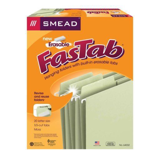Smead erasable fastab&amp;reg; hanging folder 64032 - letter - 8.50&#034; x 11&#034; - 1/3 tab for sale