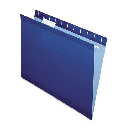 Reinforced hanging folders, 1/5 tab, letter, navy, 25/box for sale