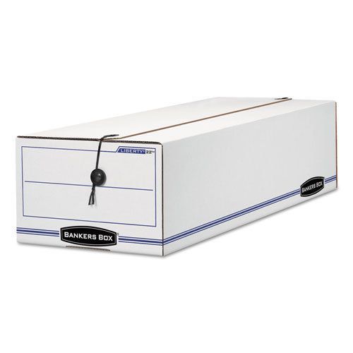 Liberty Basic Storage Box, Record Form,8-3/4 x 23-3/4 x 7, White/Blue, 12/Carton