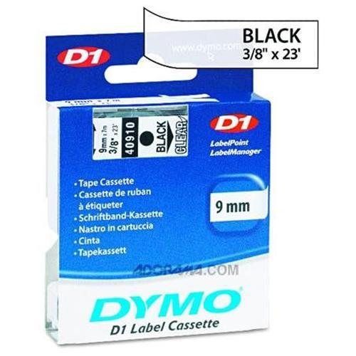 Dymo black on clear d1 label tape 40910 for sale