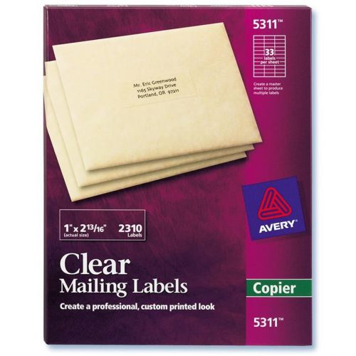 Avery Clear Mailing Label - 1&#034; Width X 2.81&#034; Length - 2310 / Box - (ave5311)