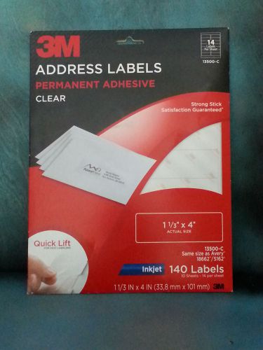 3m_ clear_ address_ labels permanent adhesive 13500-c (same as avery 18662/5162) for sale