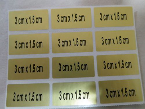 144 Gold Matte Personalized 3 x 1.5 cm Waterproof Name Stickers Customize Labels