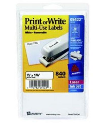 Labels print or write white removable rectangular 1/2&#039;&#039; x 1-3/4&#039;&#039; 840 count s828 for sale