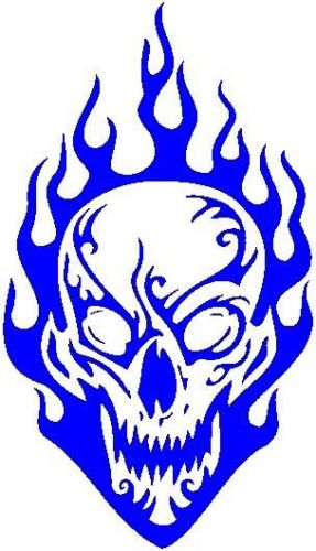 30 Custom Flaming Blue Skull Personalized Address Labels