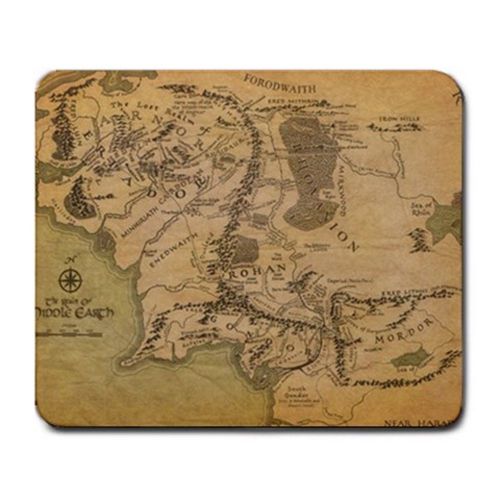 Tolkien Map Of Middle Earth Realm Lord Of The Rings Large Mousepad Free Shipping