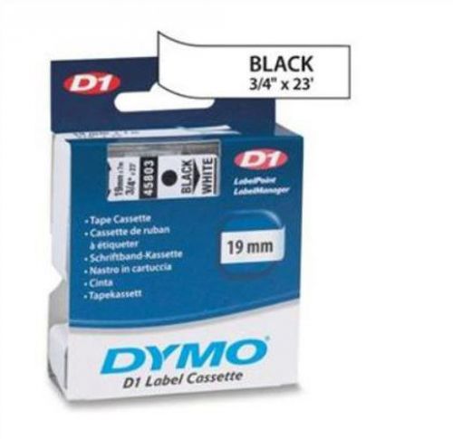Dymo D1 Label Cassette - 19mm x 7m - 45803 BLACK on WHITE