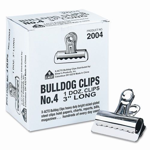 E-Acto Bulldog Clips No. 4 2004 3&#034; 1 Dozen Qty