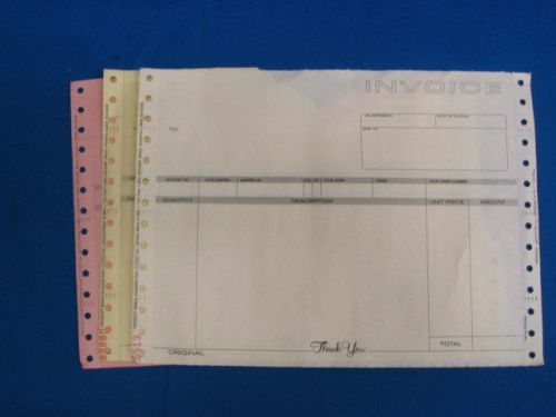 NEBS Carbonless 3 Part Invoices for Pin-fed Printer. No. 9040-3. 500 ea.