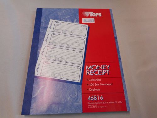 Money Receipt Book Tops 46816 Duplicate 4 Per Page