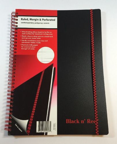 Black n&#039; red twin wirebound notebook, poly cover, 11.75 x 8.25 new for sale