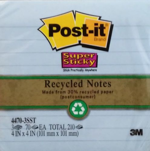Post-it Super Sticky Recycled Notes 4 in x 4 in Bora Bora Collection