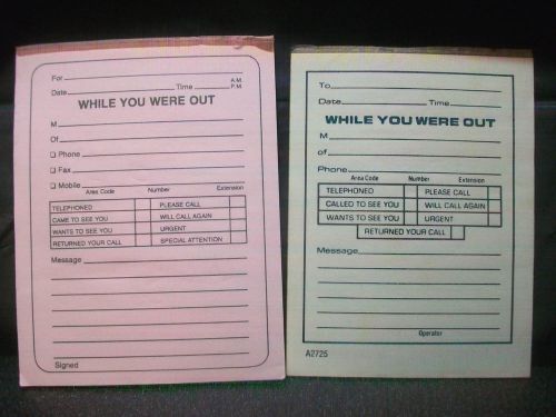 5 WHILE YOU WERE OUT NOTE PADS APPROX. 100 PAPERS PHONE MESSAGES OFFICE SUPPLIES